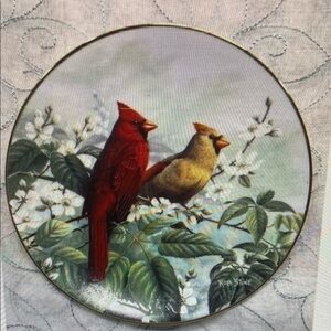 W.S. George SPINGTIME SPLENDOR Treasury of Songbirds Cardinals Plate COA FGJWP